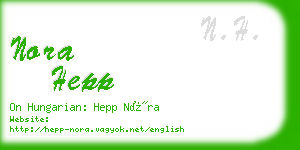 nora hepp business card